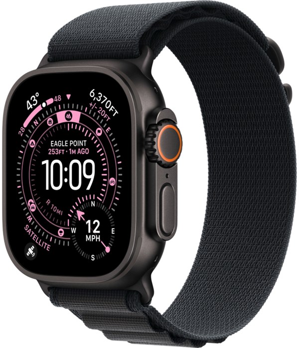 Часы Apple Watch Ultra 3 GPS 49 мм, корпус черный титан (Black Titanium), ремешок Alpine, цвет: черный (Black), размер: L 2830670