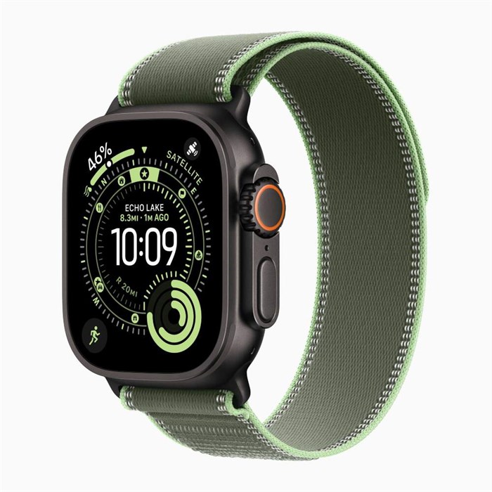 Часы Apple Watch Ultra 3 GPS 49 мм, корпус черный титан (Black Titanium), ремешок Trail, цвет: зеленый/неоновый (Green/Neon), размер: S/M 2857286