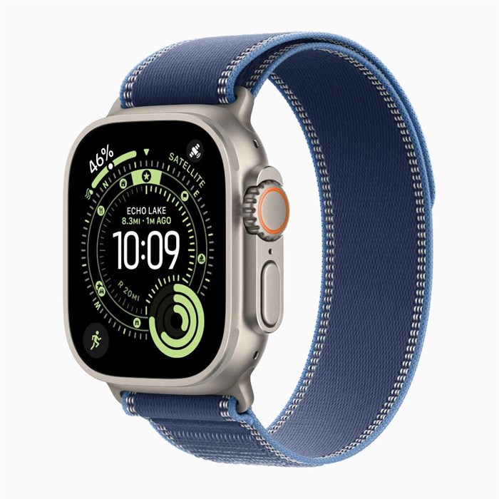Часы Apple Watch Ultra 3 GPS 49 мм, корпус натуральный титан (Natural Titanium), ремешок Trail, цвет: синий/ярко-синий (Blue/Bright Blue), размер: S/M 2830681