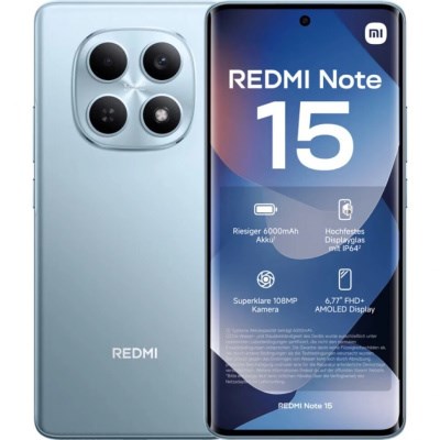 Телефон Xiaomi Redmi Note 15 4G 6/128 ГБ, цвет: голубой лед (Glacier Blue) 3109480