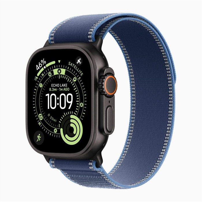 Часы Apple Watch Ultra 3 GPS 49 мм, корпус черный титан (Black Titanium), ремешок Trail, цвет: синий/ярко-синий (Blue/Bright Blue), размер: S/M 2857284