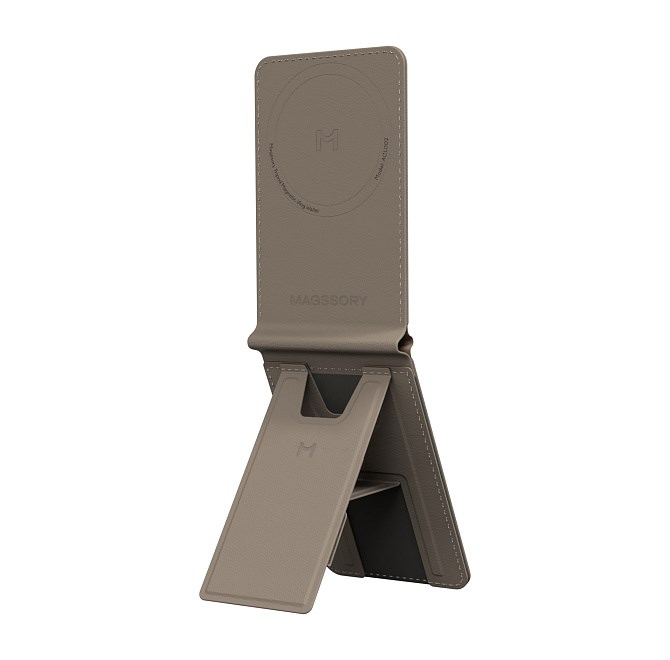 Кошелек-кардхолдер с функцией штатива Magssory Tripod Magnetic Vlog Wallet, совместимый с MagSafe , latte ACL002_2