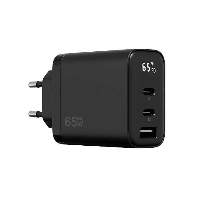 Сетевое зарядное устройство Magssory Digit 65W GaN, с дисплеем и функцией быстрой зарядки ACH009