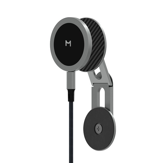 Универсальный держатель для телефона и компактное БЗУ Magssory Coin,             с магнитами, совместимое с MagSafe, темно-серый WCH007