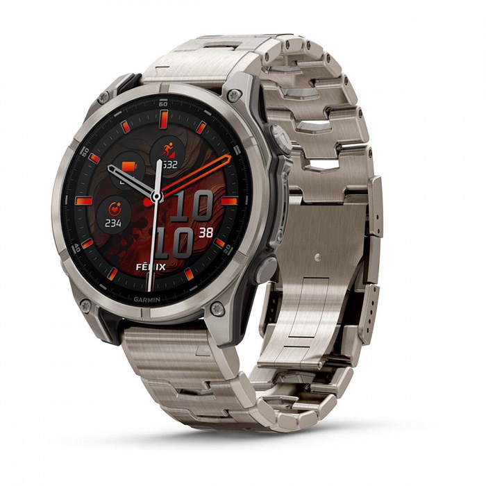 Умные часы Garmin Fenix 8 47 мм AMOLED Sapphire, корпус: светло-серый (Titanium), с титановым и графитовым силиконовым ремешком 2700285