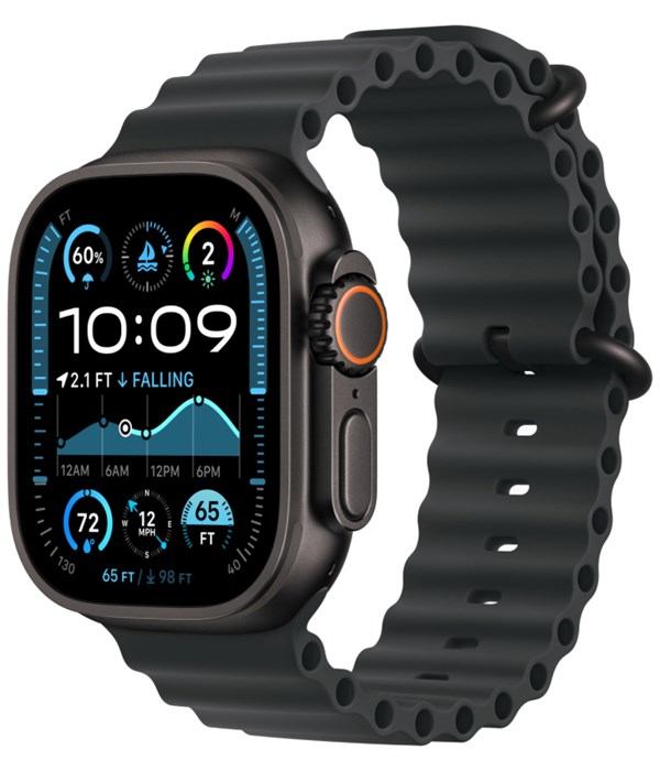 Часы Apple Watch Ultra 2 (2024) GPS 49 мм, корпус черный титан (Black Titanium), ремешок Ocean, цвет: черный (Black) 2106087