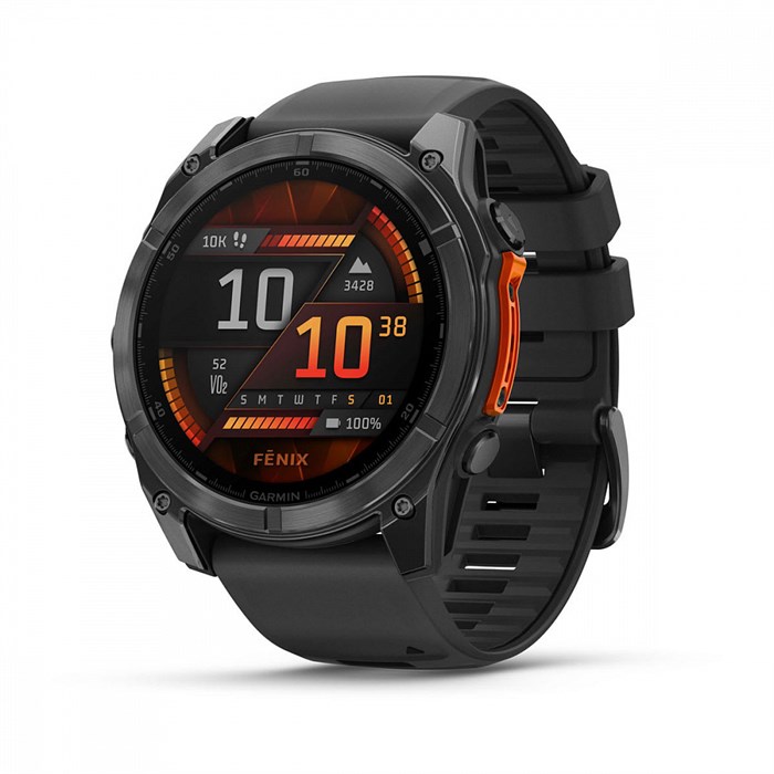Умные часы Garmin Fenix 8 51 мм, AMOLED, корпус: серый (Slate Gray), с черным силиконовым ремешком (Black) 3116360