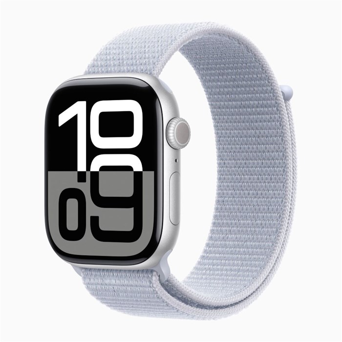 Часы Apple Watch Series 10 46mm Silver Aluminium Case, Sport Loop (Blue Cloud) Часы Apple Watch Series 10 46mm Silver Aluminium Case, Sport Loop (Blue Cloud) - фото 5546