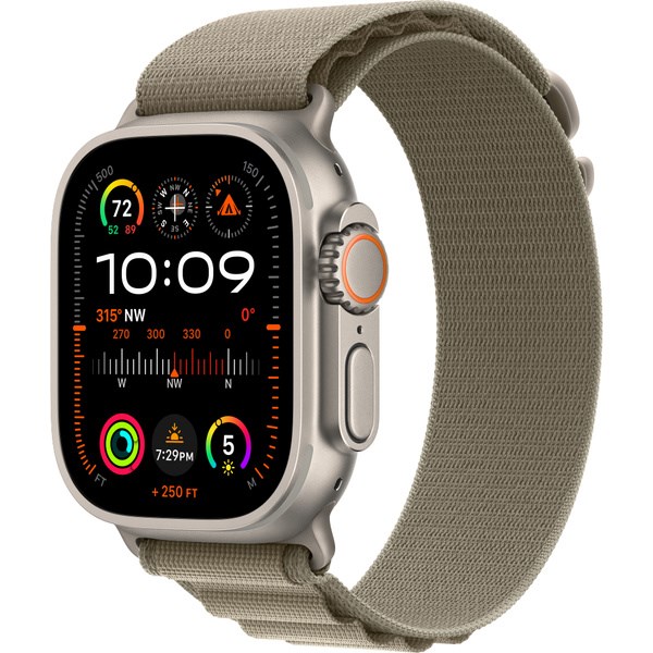 Часы Apple Watch Ultra 2 GPS + Cellular 49 мм, титановый корпус, ремешок Alpine Оливкового цвета,размер L Часы Apple Watch Ultra 2 GPS + Cellular 49 мм, титановый корпус, ремешок Alpine Оливкового цвета,раз - фото 5590