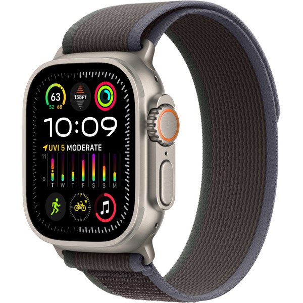 Часы Apple Watch Ultra 2 GPS + Cellular 49 мм, титановый корпус, ремешок Trail цвета Синий/Черный,размер S/M Часы Apple Watch Ultra 2 GPS + Cellular 49 мм, титановый корпус, ремешок Trail цвета Синий/Черный,ра - фото 5597
