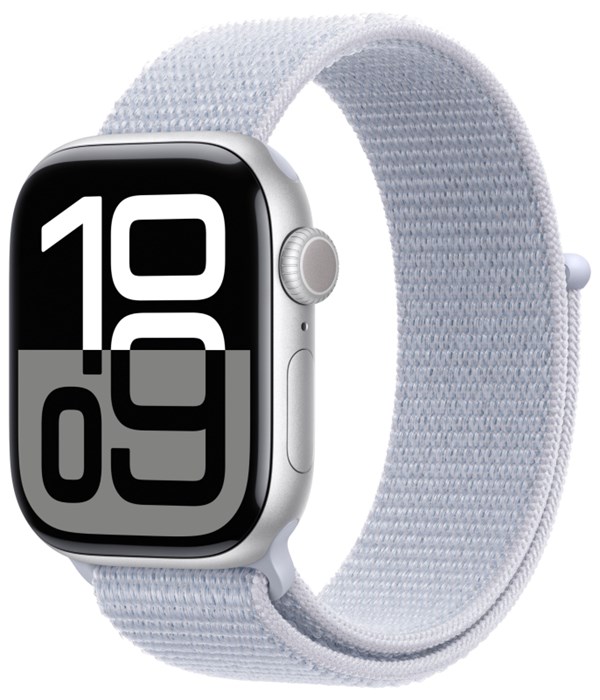Часы Apple Watch Series 10 46mm Silver Aluminium Case, Sport Loop (Blue Cloud) Часы Apple Watch Series 10 46mm Silver Aluminium Case, Sport Loop (Blue Cloud)