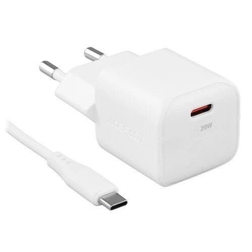 Адаптер питания AceFast A73 1xUSB-C мощностью 20 Вт White Адаптер питания AceFast A73 1xUSB-C мощностью 20 Вт White