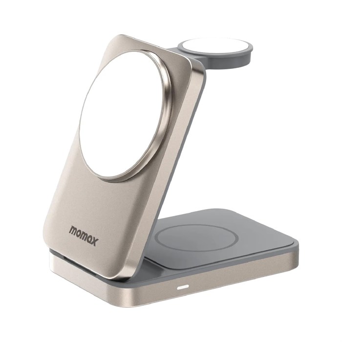 Беспроводное зарядное устройство 3 in 1 Momax 1-Charge Q.Port Qi2 мощностью 15 Вт Titanium Беспроводное зарядное устройство 3 in 1 Momax 1-Charge Q.Port Qi2 мощностью 15 Вт Titanium