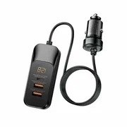 Автомобильное зарядное устройство REMAX RCC355 Yayshih Series 2xUSB+1xUSB-C мощностью 120 Вт Black Автомобильное зарядное устройство REMAX RCC355 Yayshih Series 2xUSB+1xUSB-C мощностью 120 Вт Black