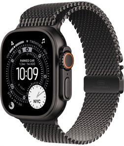 Часы Apple Watch Ultra 3 GPS 49 мм, корпус черный титан (Black Titanium), миланский сетчатый браслет, цвет: черный титан, размер: L 2830703