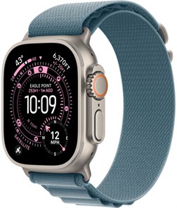 Часы Apple Watch Ultra 3 GPS 49 мм, корпус натуральный титан (Natural Titanium), ремешок Alpine, цвет: светло-синий (Light Blue), размер: M 2830677
