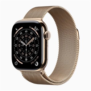 Часы Apple Watch Series 11 46 мм, корпус титан золотой (Gold Titanium), миланский сетчатый браслет, цвет: золотой (Gold), размер: M/L 2830689