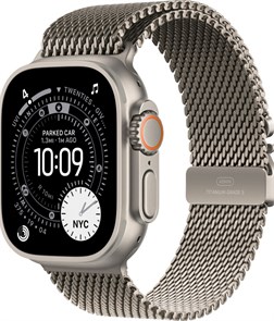 Часы Apple Watch Ultra 3 GPS 49 мм, корпус натуральный титан (Natural Titanium), миланский сетчатый браслет, цвет: натуральный титан, размер: M 2830707