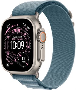 Часы Apple Watch Ultra 3 GPS 49 мм, корпус натуральный титан (Natural Titanium), ремешок Alpine, цвет: светло-синий (Light Blue), размер: S 2830678