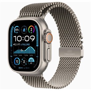 Часы Apple Watch Ultra 2 (2024) GPS 49 мм, корпус натуральный титан (Natural Titanium), миланский сетчатый браслет, цвет: натуральный титан, размер: L 2107593