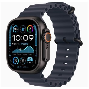 Часы Apple Watch Ultra 2 (2024) GPS 49 мм, корпус черный титан (Black Titanium), ремешок Ocean, цвет: темно-синий (Navy) 2106086