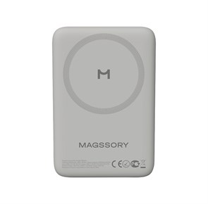 Беспроводной внешний аккумулятор Magssory Core 10K, с магнитами, совместимый с MagSafe, Silver PBN013_1