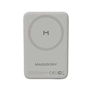 Беспроводной внешний аккумулятор Magssory Core 5K, с магнитами, совместимый с MagSafe, Silver PBN003_1