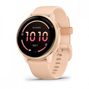 Умные часы Garmin VIVOACTIVE 6 42 мм, корпус: розовый (Pink Dawn), с золотистым силиконовым ремешком 2720872