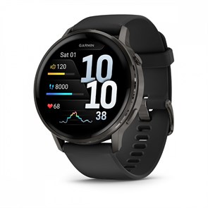 Умные часы Garmin VENU 4 45 мм, корпус: серый (Slate), с черным силиконовым ремешком (Black) 3156234