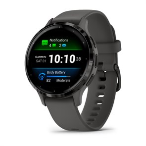 Умные часы Garmin VENU 3s 41 мм, корпус: серый (Slate), с серым силиконовым ремешком (Pebble/Gray) 2700294