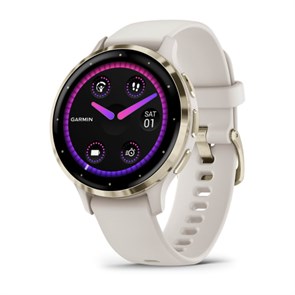 Умные часы Garmin VENU 3s 41 мм, корпус: золотистый (Soft Gold), с силиконовым ремешком цвета слоновая кость (Ivory Case) 2700296