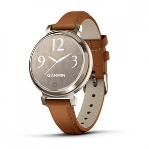 Умные часы Garmin LILY 2 Classic 35 мм, корпус: кремово-золотой (Cream Gold), с коричневым кожаным ремешком (Tan Leather Band) 2700291