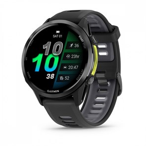 Умные часы Garmin FORERUNNER 970 47 мм, корпус: угольно-серый (Carbon Gray Titanium), DLC-покрытие, с черным/серым силиконовым ремешком 2947803