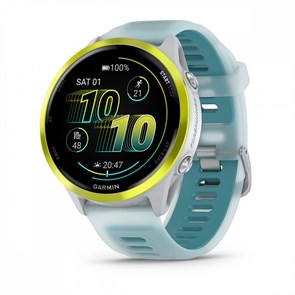 Умные часы Garmin FORERUNNER 570 47 мм, корпус: ярко-желтый (Amp Yellow), с бирюзовым силиконовым ремешком 2720868