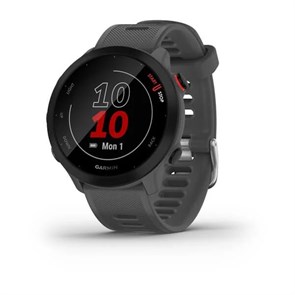Умные часы Garmin FORERUNNER 55 42 мм, корпус: черный, с серым силиконовым ремешком (Monterra Grey) 2900836