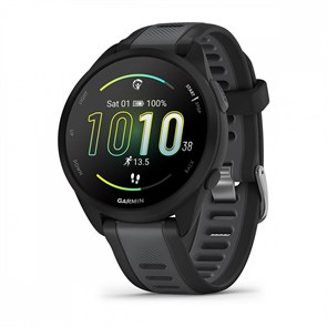 Умные часы Garmin FORERUNNER 165 Music 43 мм, корпус: черный (Black), с серым силиконовым ремешком (Slate Gray) 3183634