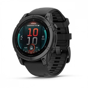Умные часы Garmin Fenix E 47 мм, AMOLED, корпус: серый (Gray), с черным силиконовым ремешком 3116363
