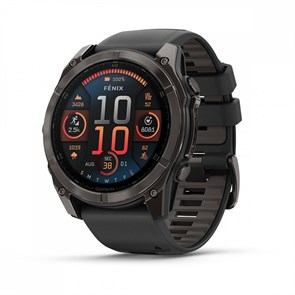 Умные часы Garmin Fenix 8 Pro 51 мм AMOLED Sapphire корпус: угольно-серый (Carbon Gray Titanium), DLC-покрытие, с пепельно-серым силиконовым ремешком 3183628