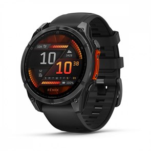 Умные часы Garmin Fenix 8 47 мм, AMOLED, корпус: серый (Slate Gray), с черным силиконовым ремешком (Black Silicone Band) 2700283