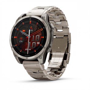 Умные часы Garmin Fenix 8 47 мм AMOLED Sapphire, корпус: светло-серый (Titanium), с титановым и графитовым силиконовым ремешком 2700285
