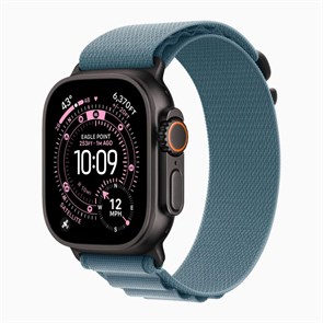 Часы Apple Watch Ultra 3 GPS 49 мм, корпус черный титан (Black Titanium), ремешок Alpine, цвет: светло-синий (Light Blue), размер: L 2857273