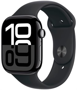Часы Apple Watch Series 10 42mm Jet Black Aluminium Case, Sport Band (Black) M/L Часы Apple Watch Series 10 42mm Jet Black Aluminium Case, Sport Band (Black) M/L