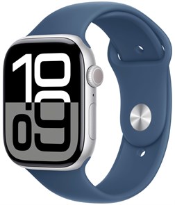 Часы Apple Watch Series 10 46mm Silver Aluminium Case, Sport Band (Denim) S/M Часы Apple Watch Series 10 46mm Silver Aluminium Case, Sport Band (Denim) S/M