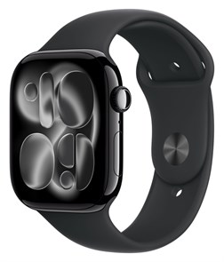 Часы Apple Watch Series 11 46mm Jet Black Aluminium Case, Sport Band (Black) S/M Часы Apple Watch Series 11 46mm Jet Black Aluminium Case, Sport Band (Black) S/M