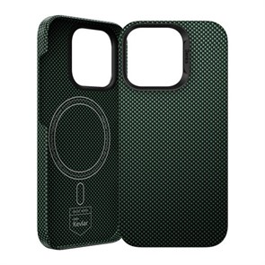 Чехол для iPhone 16 Pro Benks Kevlar MagSafe Green Чехол для iPhone 16 Pro Benks Kevlar MagSafe Green