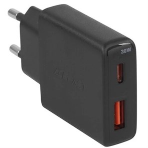 Адаптер питания AceFast A69 1xUSB+1xUSB-C мощностью 30 Вт Black Адаптер питания AceFast A69 1xUSB+1xUSB-C мощностью 30 Вт Black