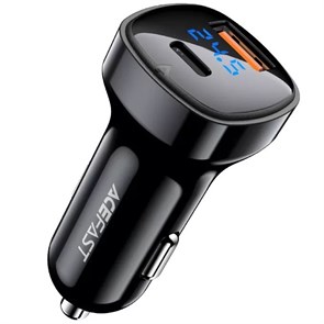 Автомобильное зарядное устройство AceFast B4 1xUSB+1xUSB-C мощностью 66 Вт Black Автомобильное зарядное устройство AceFast B4 1xUSB+1xUSB-C мощностью 66 Вт Black