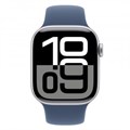 Часы Apple Watch Series 10 46 мм, корпус алюминий серебристый (Silver Aluminium), ремешок Sport Band, цвет: деним (Denim), размер: M/L 2097484