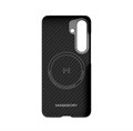 Чехол Magssory для Samsung Galaxy S24, кевлар (арамид), с магнитами, черный CFB024