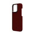 Чехол Magssory для iPhone 15 Pro, кевлар (арамид), с магнитами, совместимый с MagSafe, красный CFB015_4